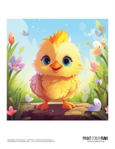 Easter chicks clipart drawing from PrintColorFun com (1)