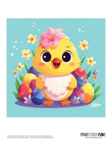 Easter chicks clipart drawing from PrintColorFun com (2)