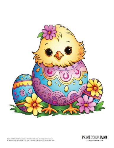 Easter chicks clipart drawing from PrintColorFun com (3)