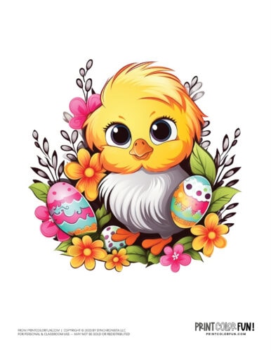 Easter chicks clipart drawing from PrintColorFun com (4)