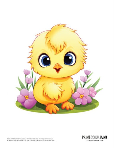 Easter chicks clipart drawing from PrintColorFun com (7)