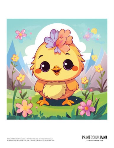 Easter chicks clipart drawing from PrintColorFun com (8)