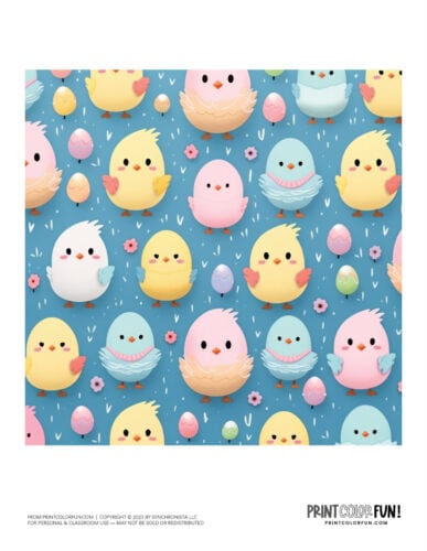 Easter chicks clipart pattern from PrintColorFun com (3)