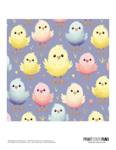 Easter chicks clipart pattern from PrintColorFun com (4)