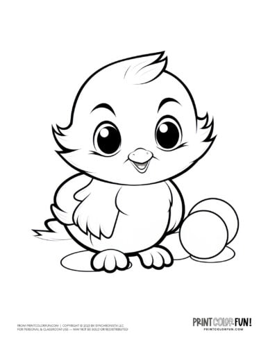 Easter chicks coloring page clipart drawing from PrintColorFun com (2)