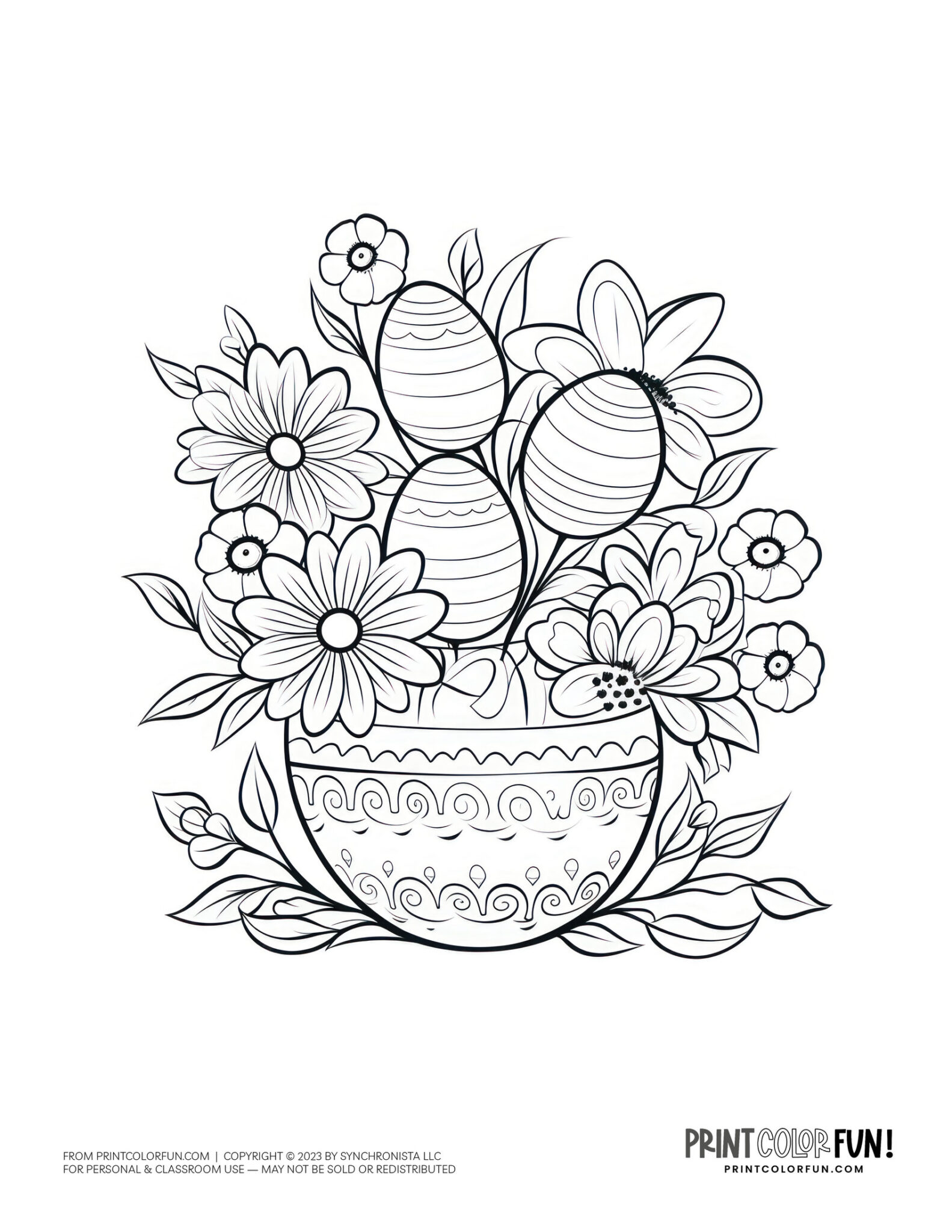 Easter flower coloring pages & clipart, at PrintColorFun.com