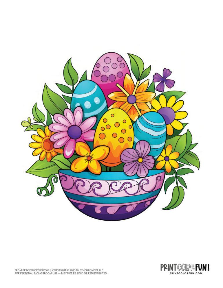 Easter flowers clipart - Spring bouquet picture from PrintColorFun com (09)