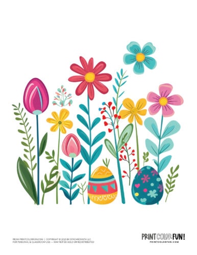Easter flowers clipart - Spring bouquet picture from PrintColorFun com (12)