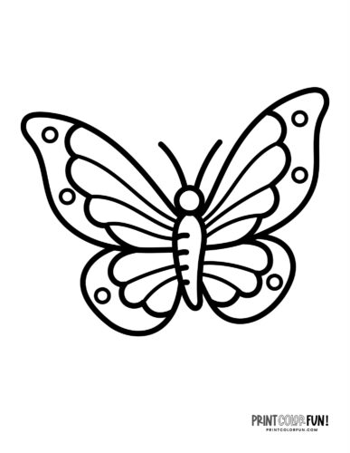 Easy butterfly coloring page - PrintColorFun com