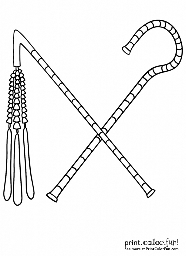 Ancient Egyptian crook and flail coloring pages - Print Color Fun!