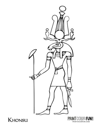 Egyptian god Khonsu coloring printable
