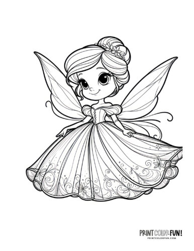 Fairy coloring page from PrintColorFun com 4