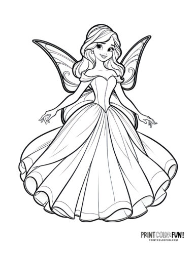 Fairy coloring page from PrintColorFun com 6