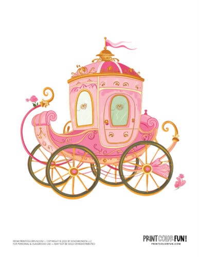 Fairytale carriage clipart drawing from PrintColorFun com (01)