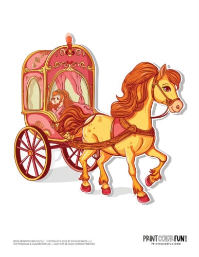 Fairytale carriage clipart drawing from PrintColorFun com (02)
