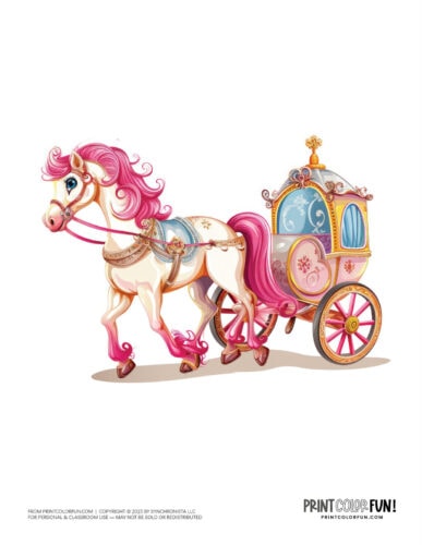 Fairytale carriage clipart drawing from PrintColorFun com (03)