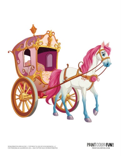 Fairytale carriage clipart drawing from PrintColorFun com (04)