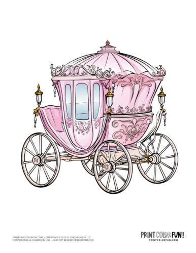 Fairytale carriage clipart drawing from PrintColorFun com (05)