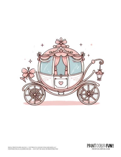 Fairytale carriage clipart drawing from PrintColorFun com (06)