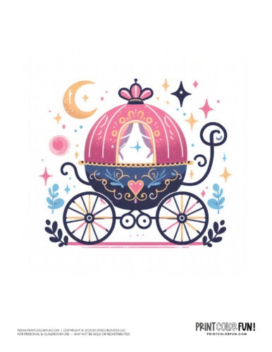Fairytale carriage clipart drawing from PrintColorFun com (07)