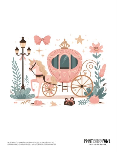 Fairytale carriage clipart drawing from PrintColorFun com (08)