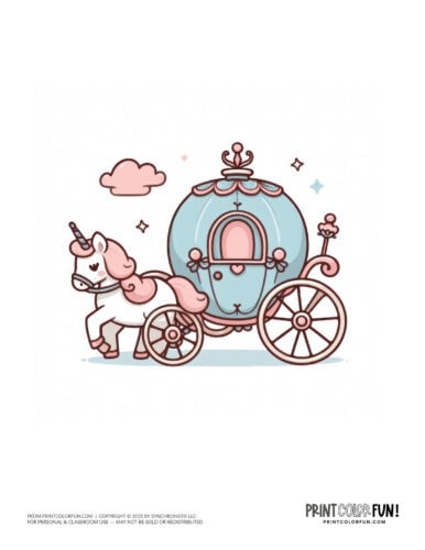 Fairytale carriage clipart drawing from PrintColorFun com (09)
