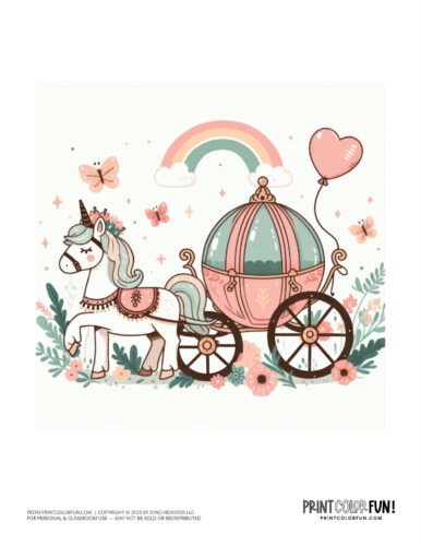 Fairytale carriage clipart drawing from PrintColorFun com (10)