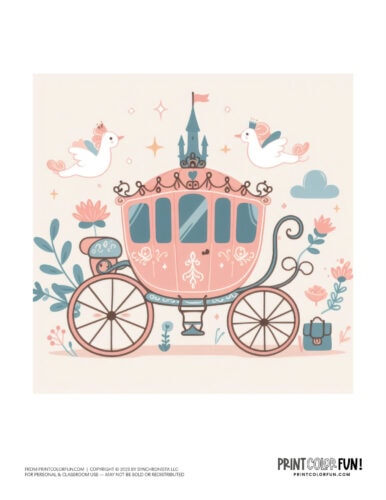 Fairytale carriage clipart drawing from PrintColorFun com (11)