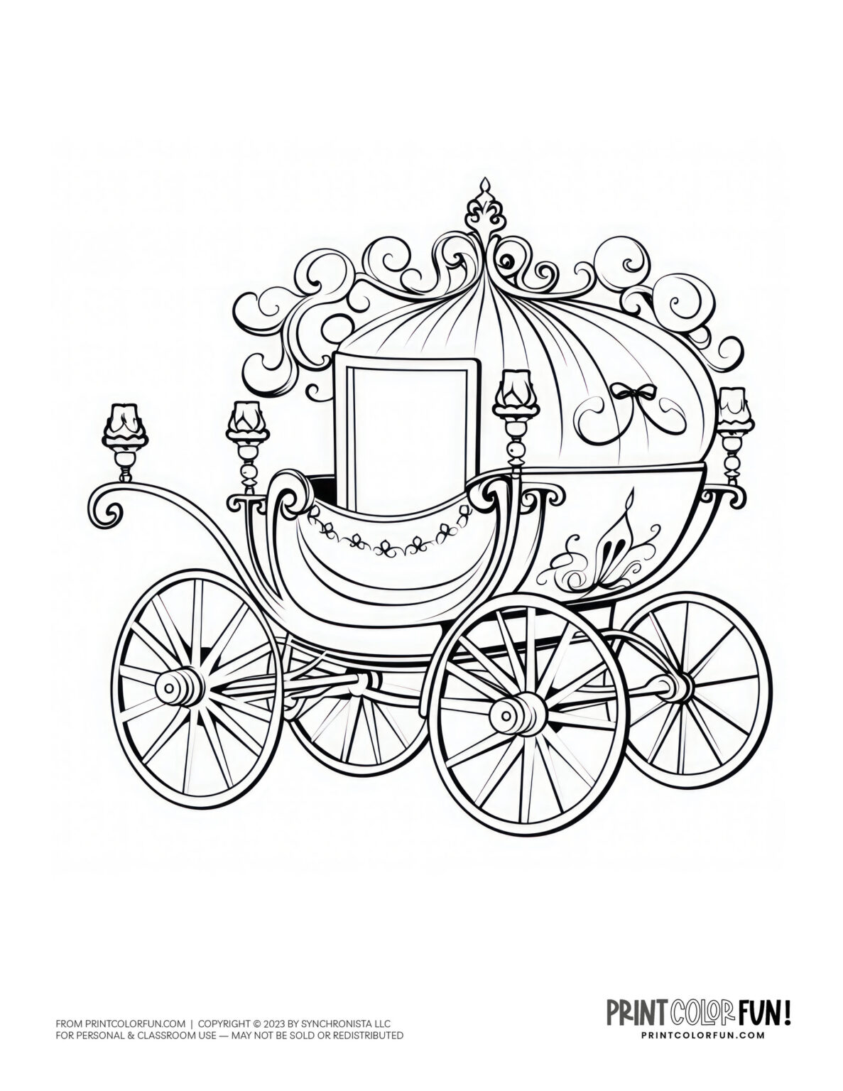 Fairytale carriage coloring pages & clipart, at PrintColorFun.com