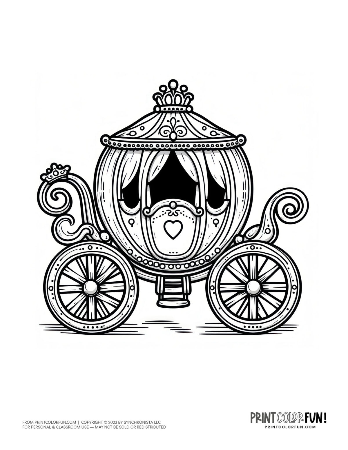 Fairytale carriage coloring pages & clipart, at PrintColorFun.com