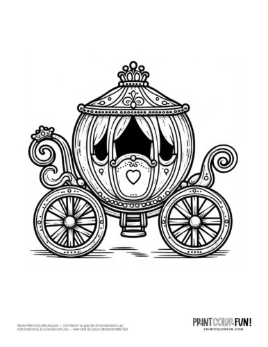 Fairytale carriage coloring page drawing from PrintColorFun com (4)