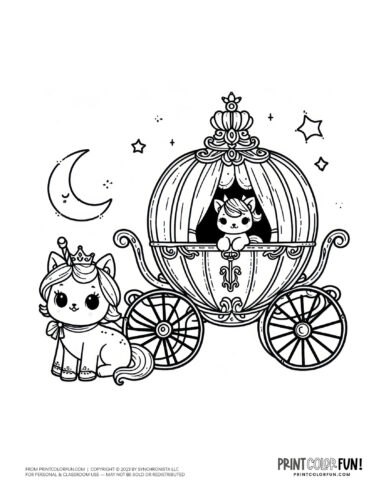 Fairytale carriage coloring page drawing from PrintColorFun com (5)