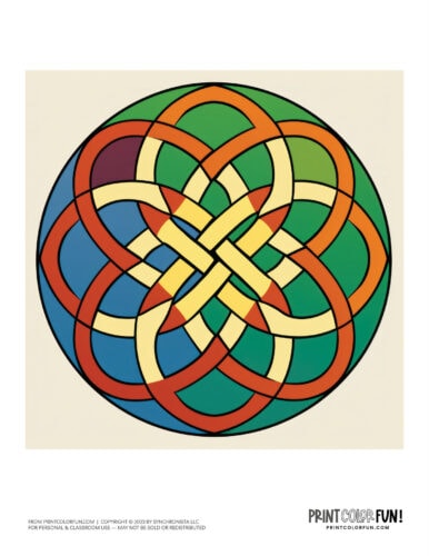 Fanciful Celtic knot design clipart from PrintColorFun com (2)