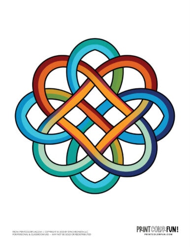 Fanciful Celtic knot design clipart from PrintColorFun com (6)