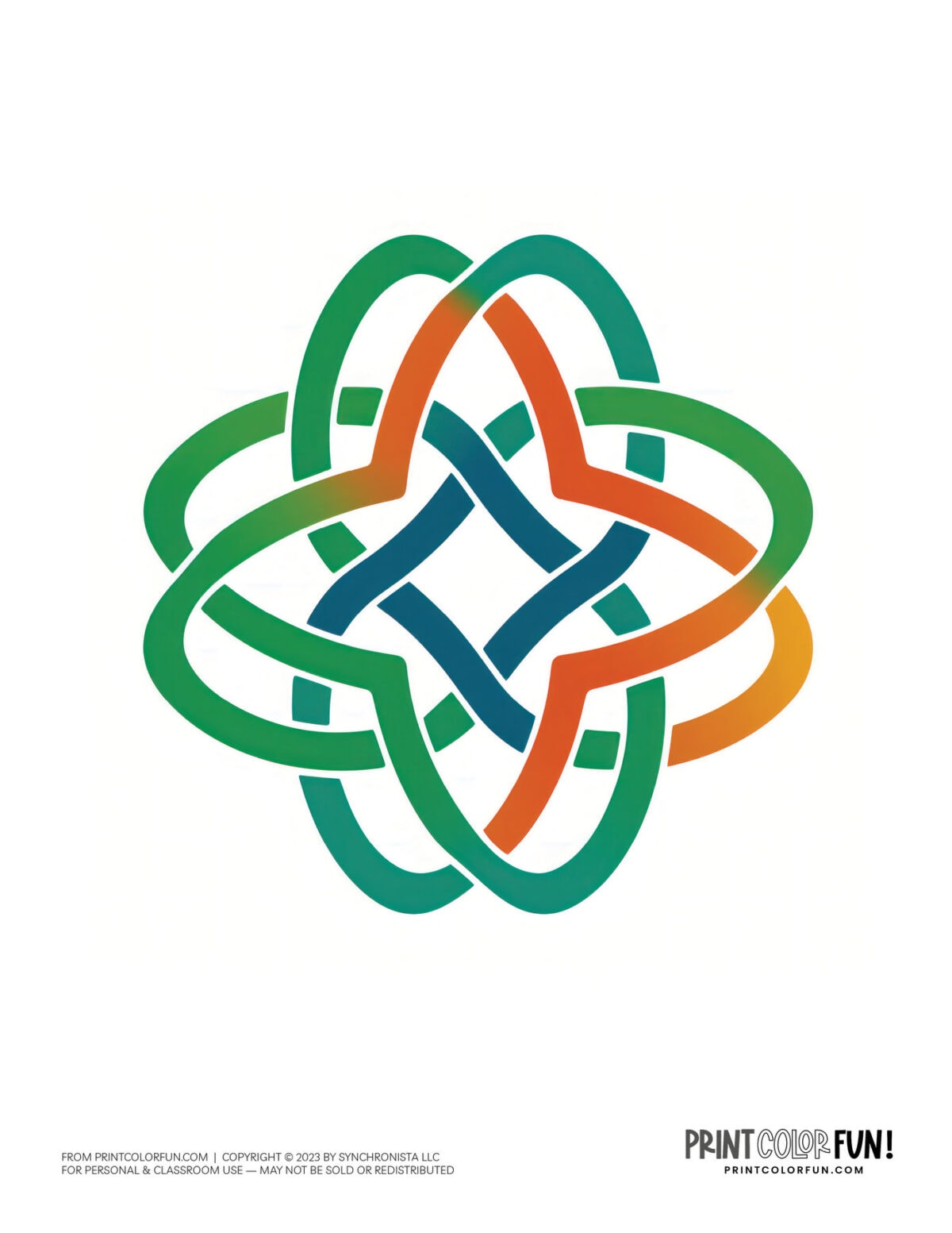 Celtic knot shapes: Coloring pages &amp; clipart designs, at PrintColorFun.com