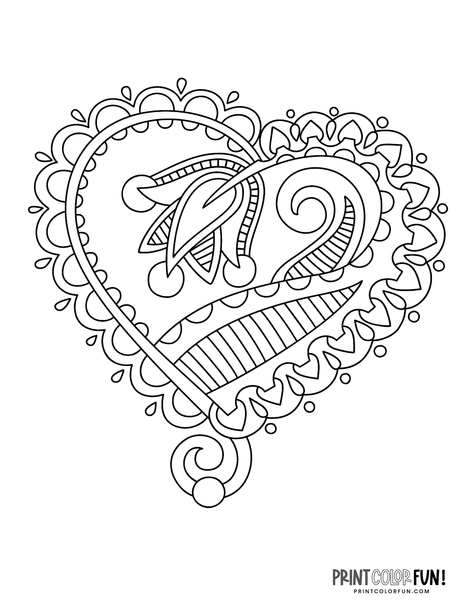 100+ printable heart coloring pages: A huge collection of hearts for ...
