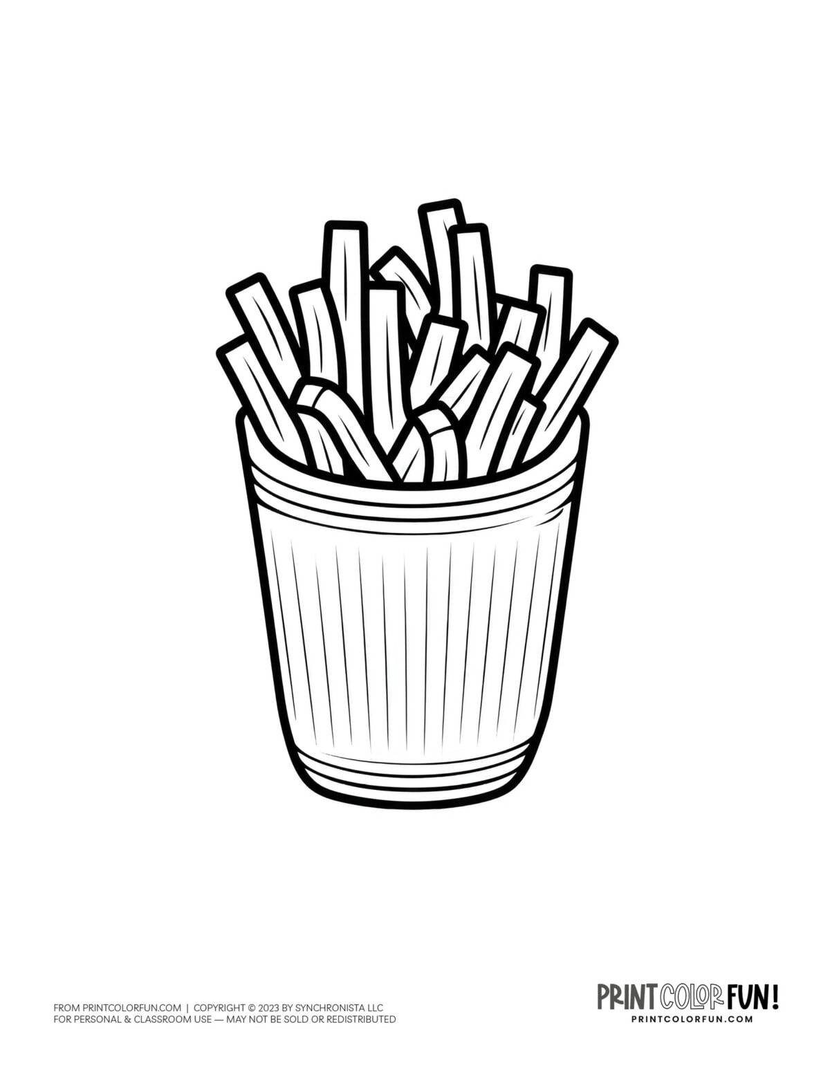 16 French fries clipart & coloring pages for delicious food learning ...