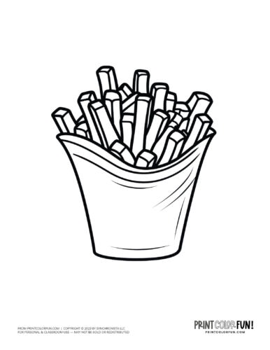 Fast food French fries coloring page clipart at PrintColorFun com (2)