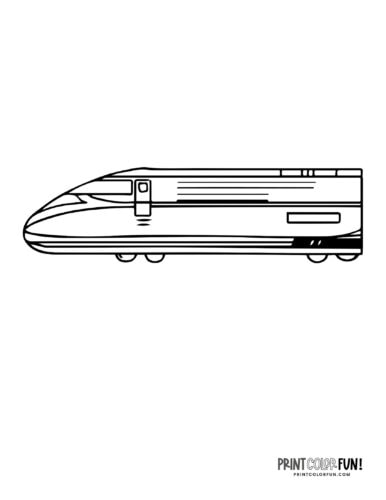 Fast train engine coloring page from PrintColorFun com