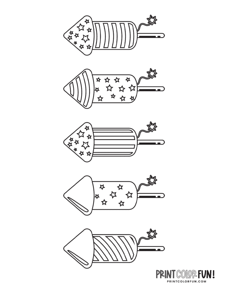 Firecracker & fireworks coloring pages: Celebrate with free printables