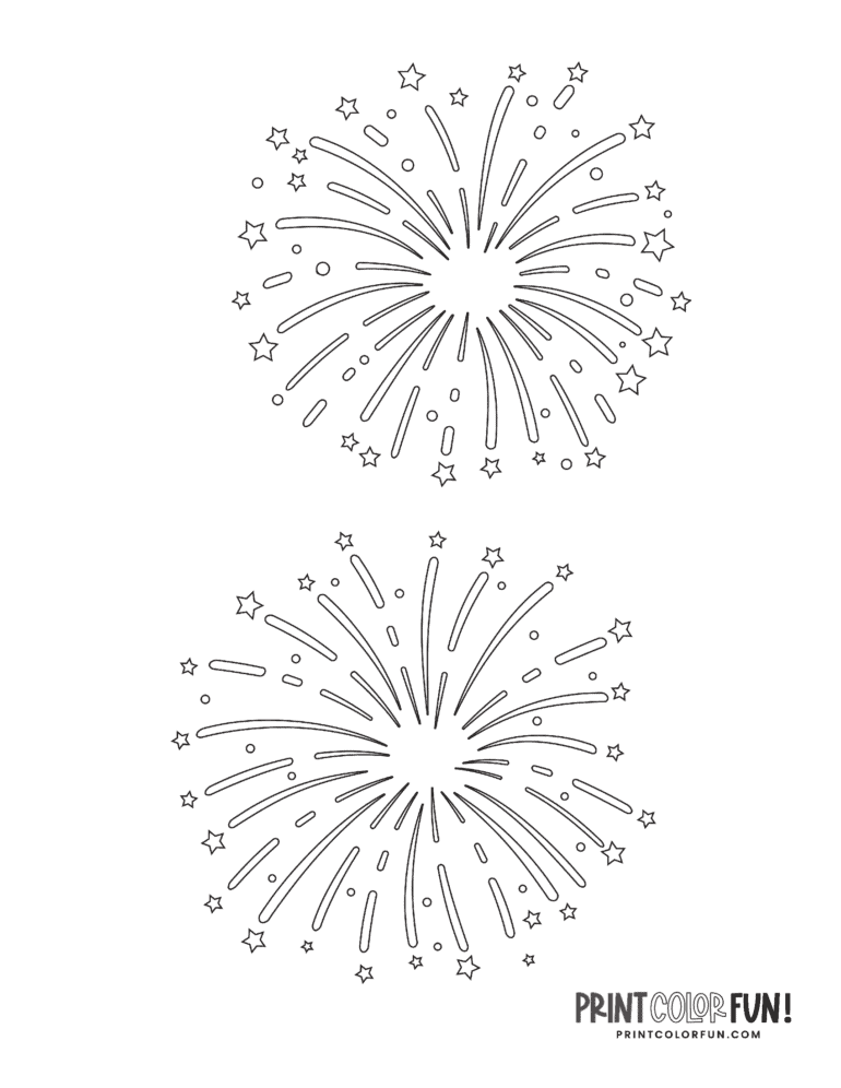 15+ Fireworks clipart and coloring pages: Celebrate with free ...