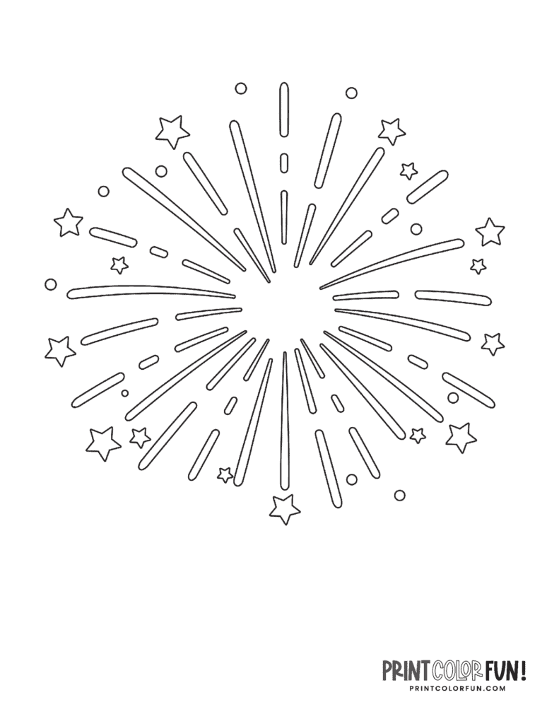 15+ Fireworks clipart and coloring pages: Celebrate with free ...