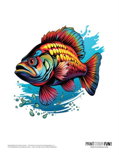 Fish color clipart illustration from PrintColorFun com (5)