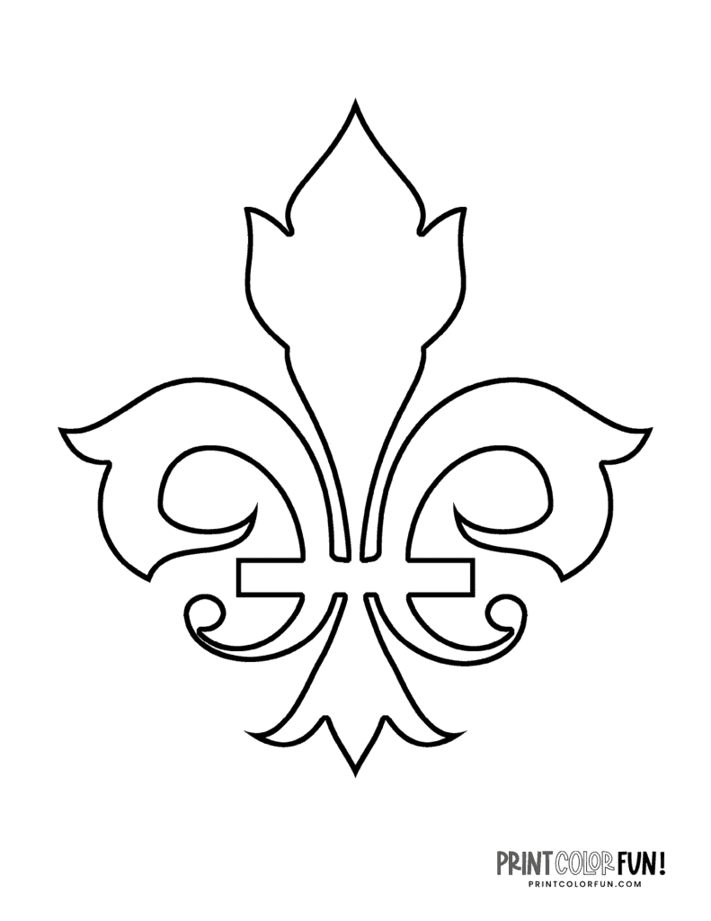 38 fleur-de-lis coloring pages, clipart images & design stencils, at ...