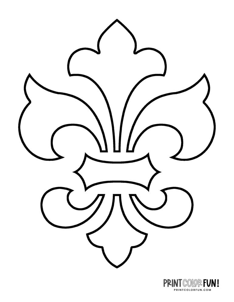 38 fleur-de-lis coloring pages, clipart images & design stencils, at ...