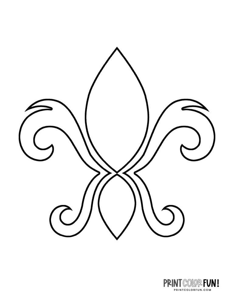 38 fleur-de-lis coloring pages, clipart images & design stencils, at