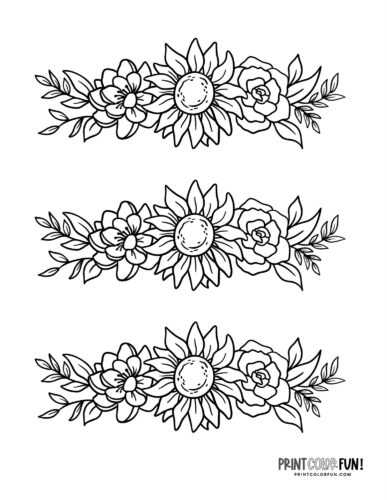Flower decorations coloring page at PrintColorFun com from PrintColorFun com