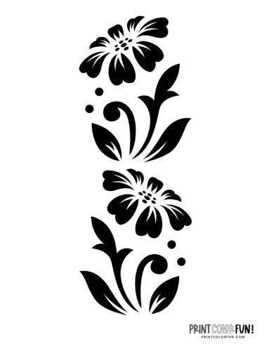 Flower stencil designs - print or craft cut (1)