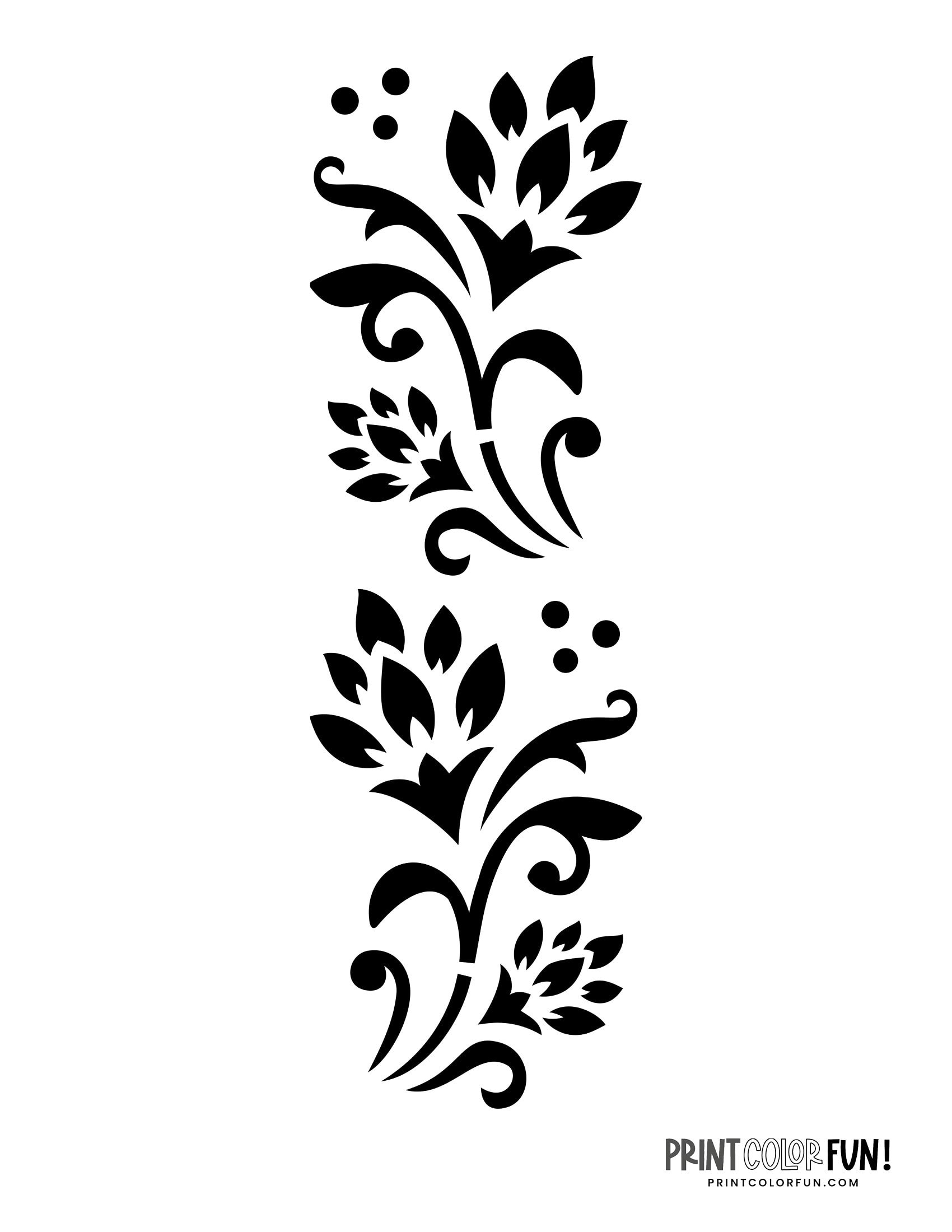 10 free flower stencil designs for printing & craft projects Print
