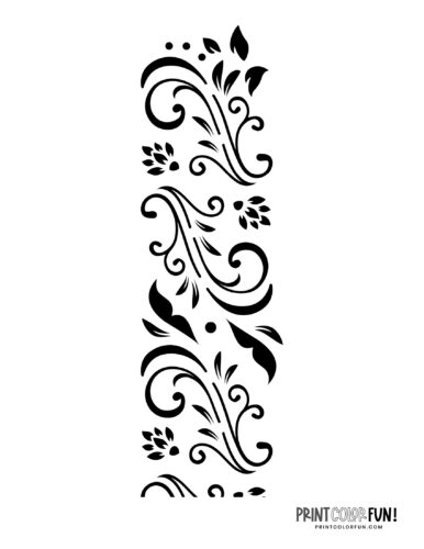 floral border stencil patterns